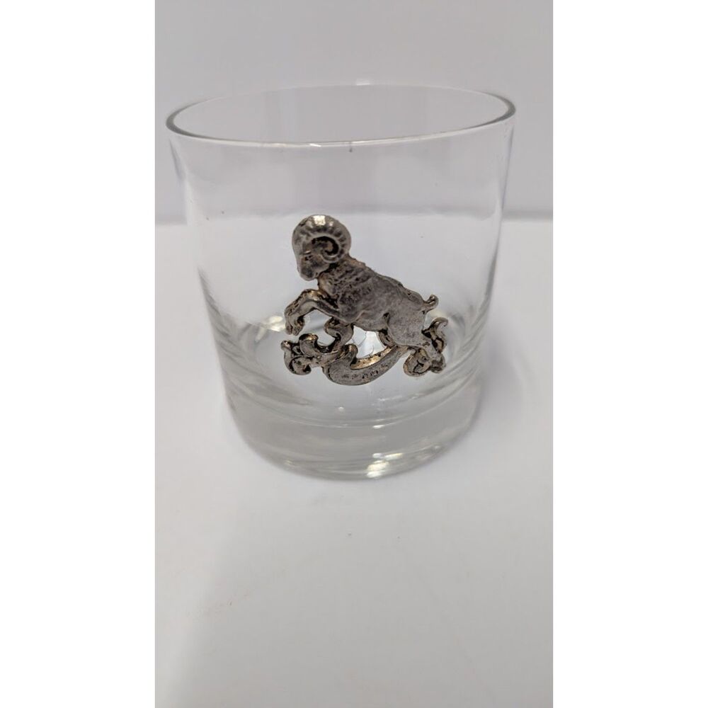 Vintage Deluxe Bohemian Glass Aries Zodiac Whiskey Tumbler - 10 oz